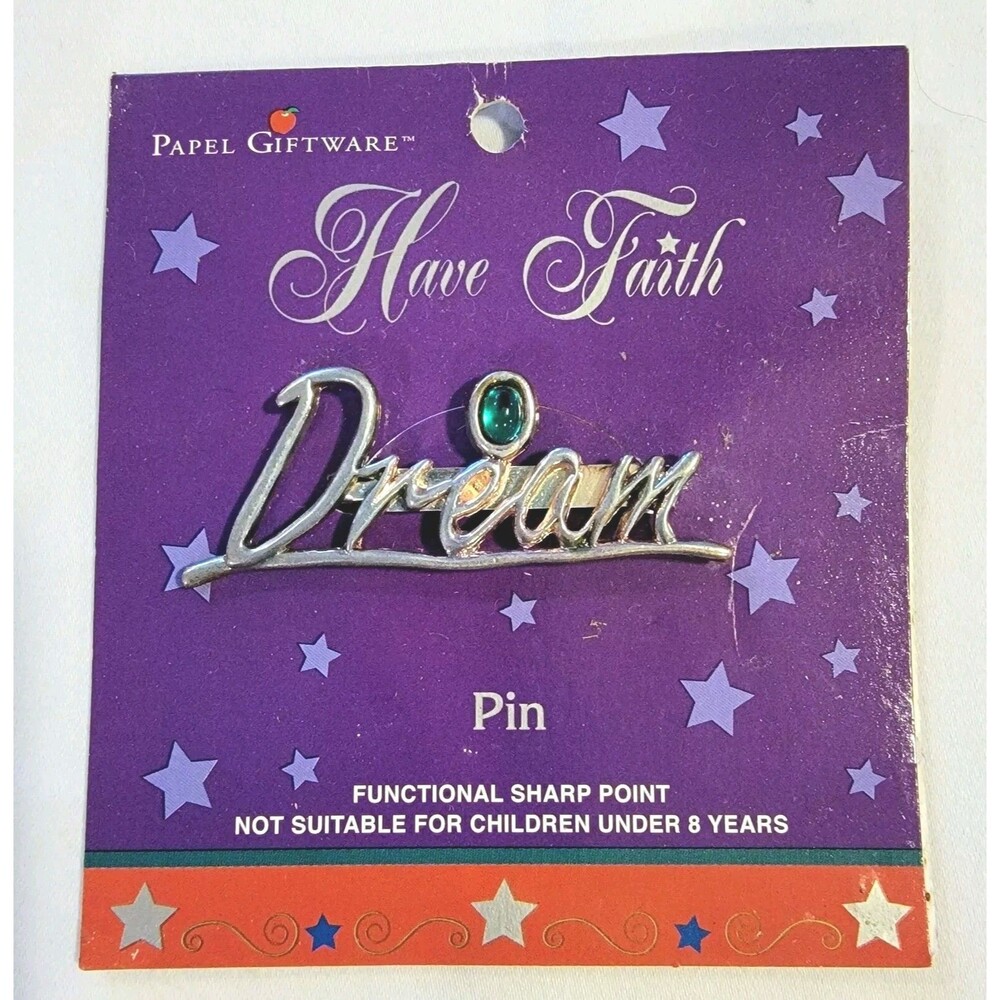 Vintage Papel Silver Tone "Dream" Brooch Pin